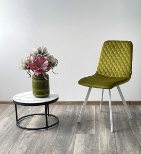 Стул DAIQUIRI BLUVEL-75 OLIVA / белый каркас, велюр М-City в Нефтекамске - neftekamsk.mebel24.online | фото 3