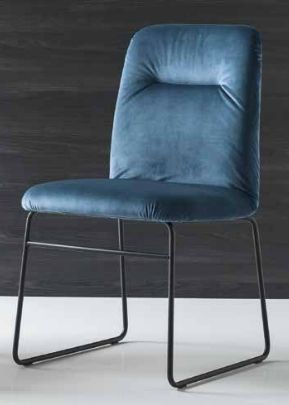 Стул GRETA CB/1904 MET.P15 MATT BLACK/ VENICE S0J OCEAN BLUE в Нефтекамске - neftekamsk.mebel24.online | фото