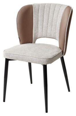 Стул HERMES WZ2042-02 светло-бежевый фактурный велюр/ HK017-31 серо-коричневый PU, М-City в Нефтекамске - neftekamsk.mebel24.online | фото 1