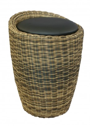 Табурет с местом для хранения LM-1100Rattan, чёрный в Нефтекамске - neftekamsk.mebel24.online | фото