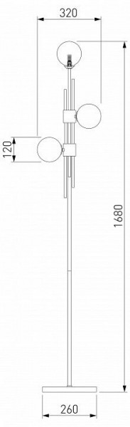 Торшер Eurosvet Volver 01383/3 латунь в Нефтекамске - neftekamsk.mebel24.online | фото 2