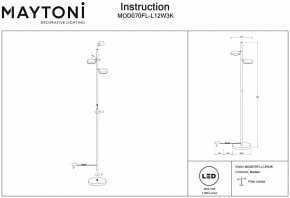 Торшер Maytoni Fad MOD070FL-L12W3K в Нефтекамске - neftekamsk.mebel24.online | фото 3
