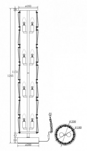 Торшер Maytoni Puntes MOD043FL-08CH в Нефтекамске - neftekamsk.mebel24.online | фото 3