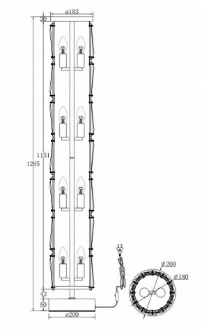 Торшер Maytoni Puntes MOD043FL-08G в Нефтекамске - neftekamsk.mebel24.online | фото 3