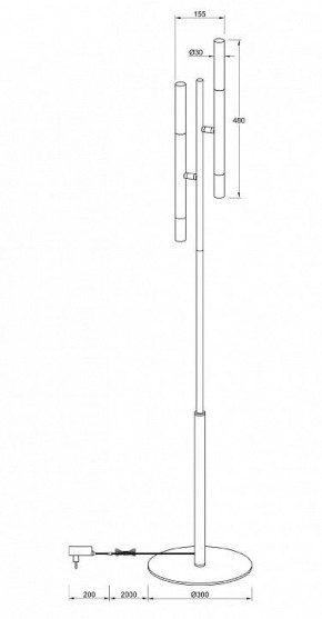 Торшер Maytoni Vigo MOD070FL-02B в Нефтекамске - neftekamsk.mebel24.online | фото 3