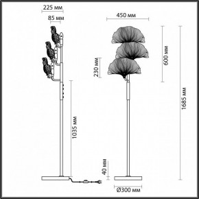 Торшер Odeon Light Ventaglio 4870/3F в Нефтекамске - neftekamsk.mebel24.online | фото 5