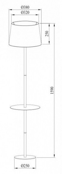 Торшер с полкой Arte Lamp Connor A2102PN-1WH в Нефтекамске - neftekamsk.mebel24.online | фото 3