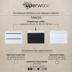 Тумба под раковину Uperwood Tanos 100 см, подвесная, белая/графит в Нефтекамске - neftekamsk.mebel24.online | фото 12