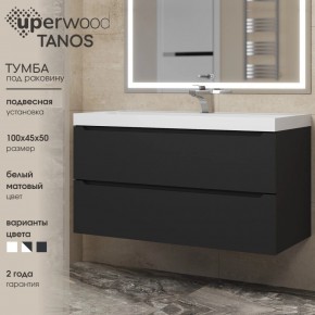 Тумба под раковину Uperwood Tanos 100 см, подвесная, черная матовая в Нефтекамске - neftekamsk.mebel24.online | фото 3
