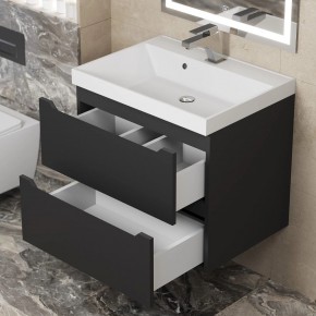 Тумба под раковину Uperwood Tanos 60 см, подвесная, черная матовая в Нефтекамске - neftekamsk.mebel24.online | фото 2