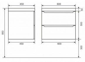 Тумба под раковину Uperwood Tanos 60 см, подвесная, черная матовая в Нефтекамске - neftekamsk.mebel24.online | фото 6