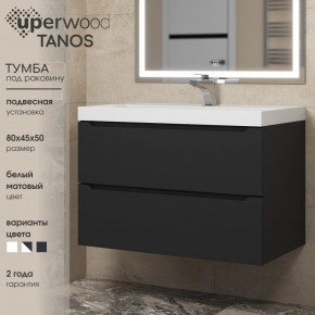 Тумба под раковину Uperwood Tanos 80 см, подвесная, черная матовая в Нефтекамске - neftekamsk.mebel24.online | фото 3